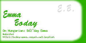 emma boday business card